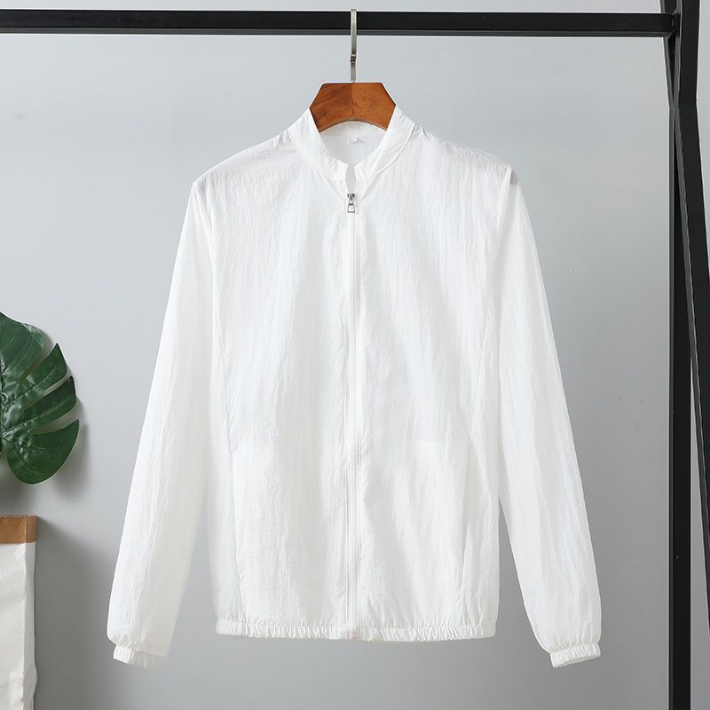 Simplicity Solid Color Hooded Ventilate Sunshade Sunscreen Comfortable Versatile Tracksuit Loose Men's Outerwear Summer 2024