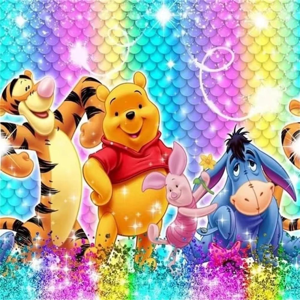 Disney Winnie The Pooh 5D Diamond Painting Full of Diamonds Handmade DIY Cartoon Decorative Painting Diamond Sticker Kit