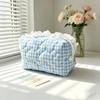 Ins Fresh Red Cherry Quilted Cosmetic Bag Fashion Small Large Toiletry Makeup Storage Bag Cute Lipstick Sanitary Napkin Case