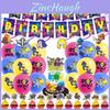 Splatoon3 Birthday Party Supplies Kit With Banner Balloons And Cake Toppers For Kids