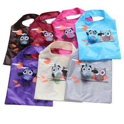Cute Folding Shopping Bag  Animal Owl Print  Eco Friendly Travel  Lady Shoulder Bag Women Reusable Tote Shopper Bag