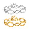 Distinctive Elliptical Bracelet for Women,Hand-made Chain Stainless Steel Bracelets,Trendy Waterproof Jewelry Gift