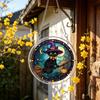 Yousheng Acrylic Puzzle Suncatcher, Halloween Black Cat Castle Raven DIY Sun Catcher Kit, Stained Glass Window Hanging Ornament for Home, Garden