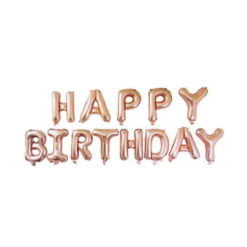 

Vibrant Gold Happy Birthday Balloon Banner For Eye-catching Celebration Decor RoseGold
