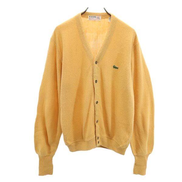 IZOD 60s Made in USA Vintage One point logo embroidery Long sleeve knit cardigan Men's Used
