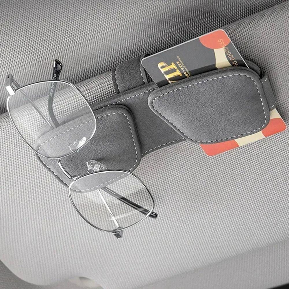 Multifunctional Sunglasses Holder Magnetic Card Holder Convenient Car Sun Visor Clip Car Interior