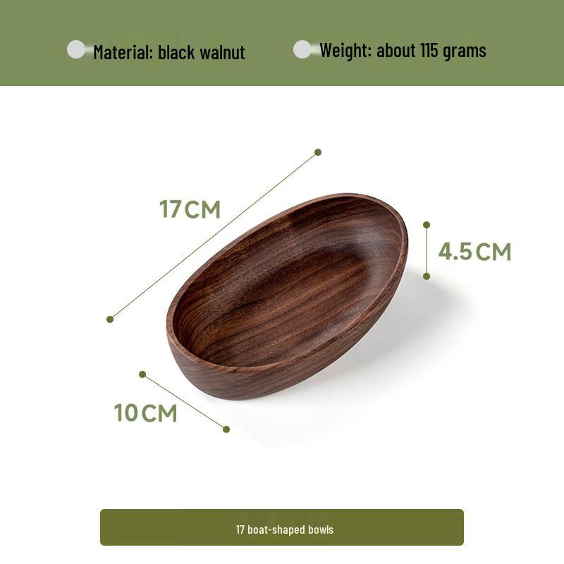 Wooden Boat-Shaped Serving Bowl