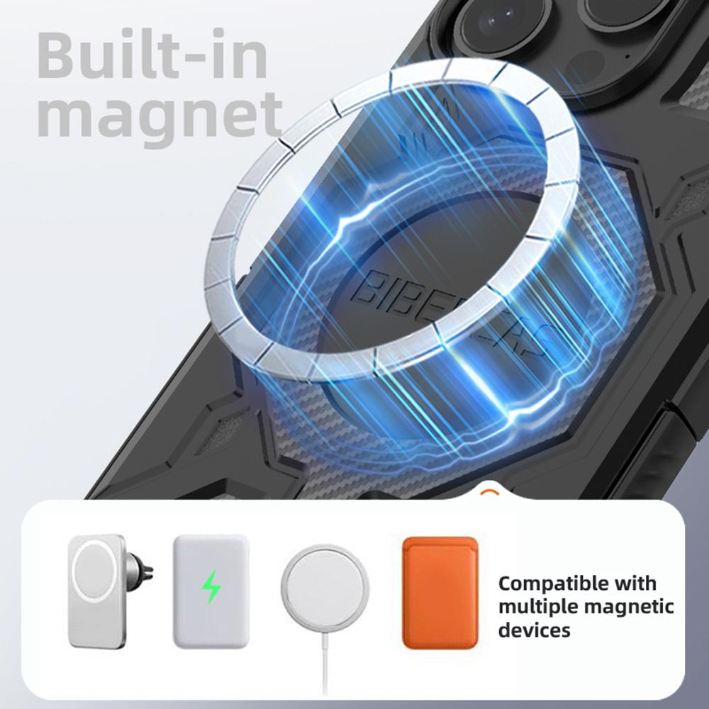 BIBERCAS J-16 Series For iPhone 15 Pro Max Case Compatible with MagSafe Anti Drop TPU+PC Phone Cover