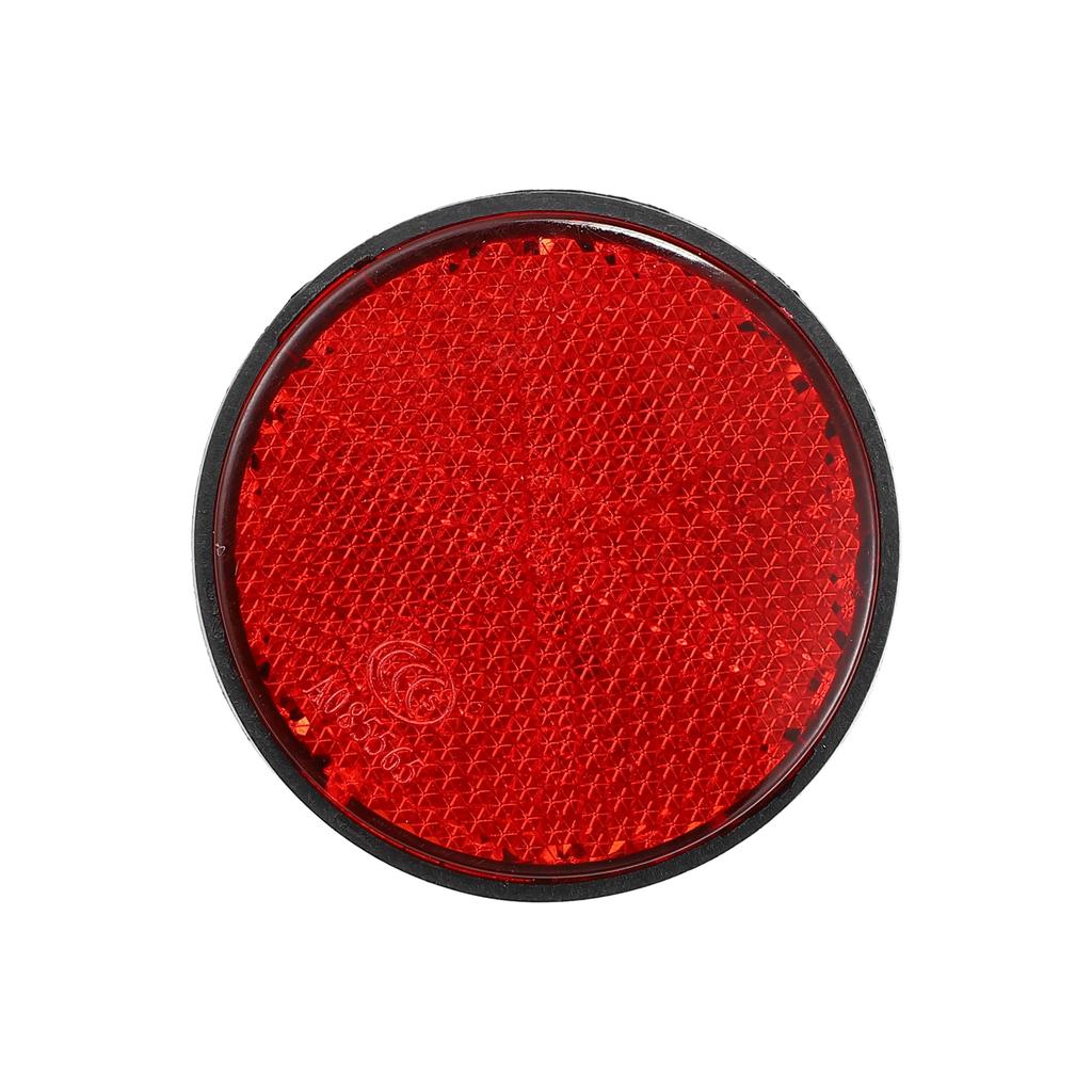 uxcell 4pcs Universal Round Red Front Lower Fork Reflector Sticker Rear Saddlebag Reflective Cover with 6mm Screws