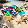 Custom Name Personalized Geometry Dash Print Beach Towel, for Trip Camping Beach Party Home Decor, Birthday Gift for Family & Friends