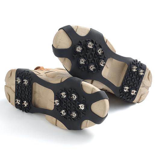 1 Pair Ice Cleats Crampons with 10 Studs Men Women Winter Outdoor Walking Ice Snow Traction Grips Non-slip Shoes Boot Spikes Grippers