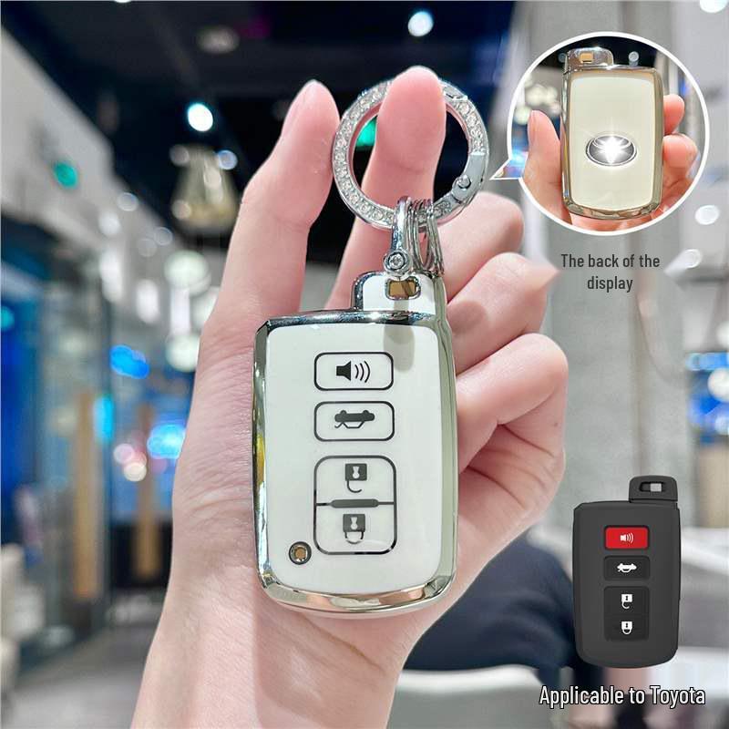 Silver Edge Key Case for Toyota Models: Corolla, RAV4, Camry, Vios, Highlander
