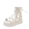 New Round Head Set Toe Women's Shoes Thick Soled Roman Sandals Tide Hollow Cold Boots Women