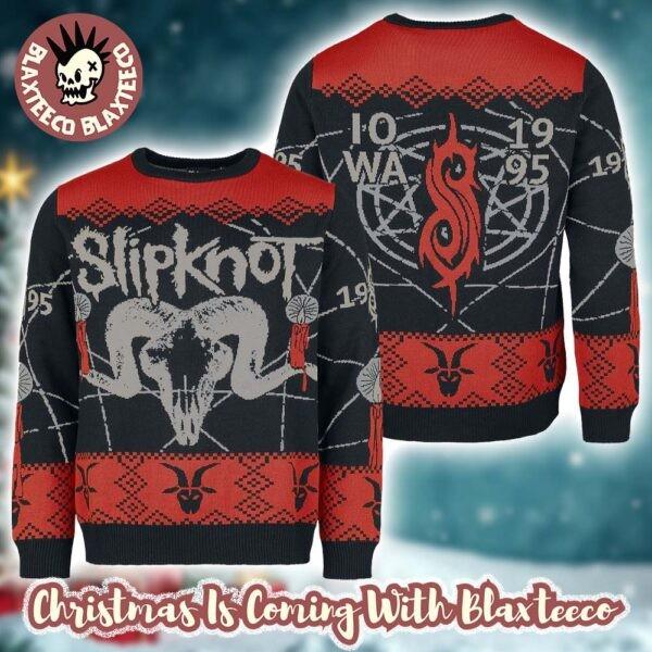 Slip*knot Goat Head Iowa 1995 Knitted Ugly Christmas Sweater Jumper Unisex T-Shirt XL