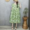 New Mori Female Pastoral Summer New Literary Large Size Fat MM Fattened Plus Printed Short-sleeved Dress