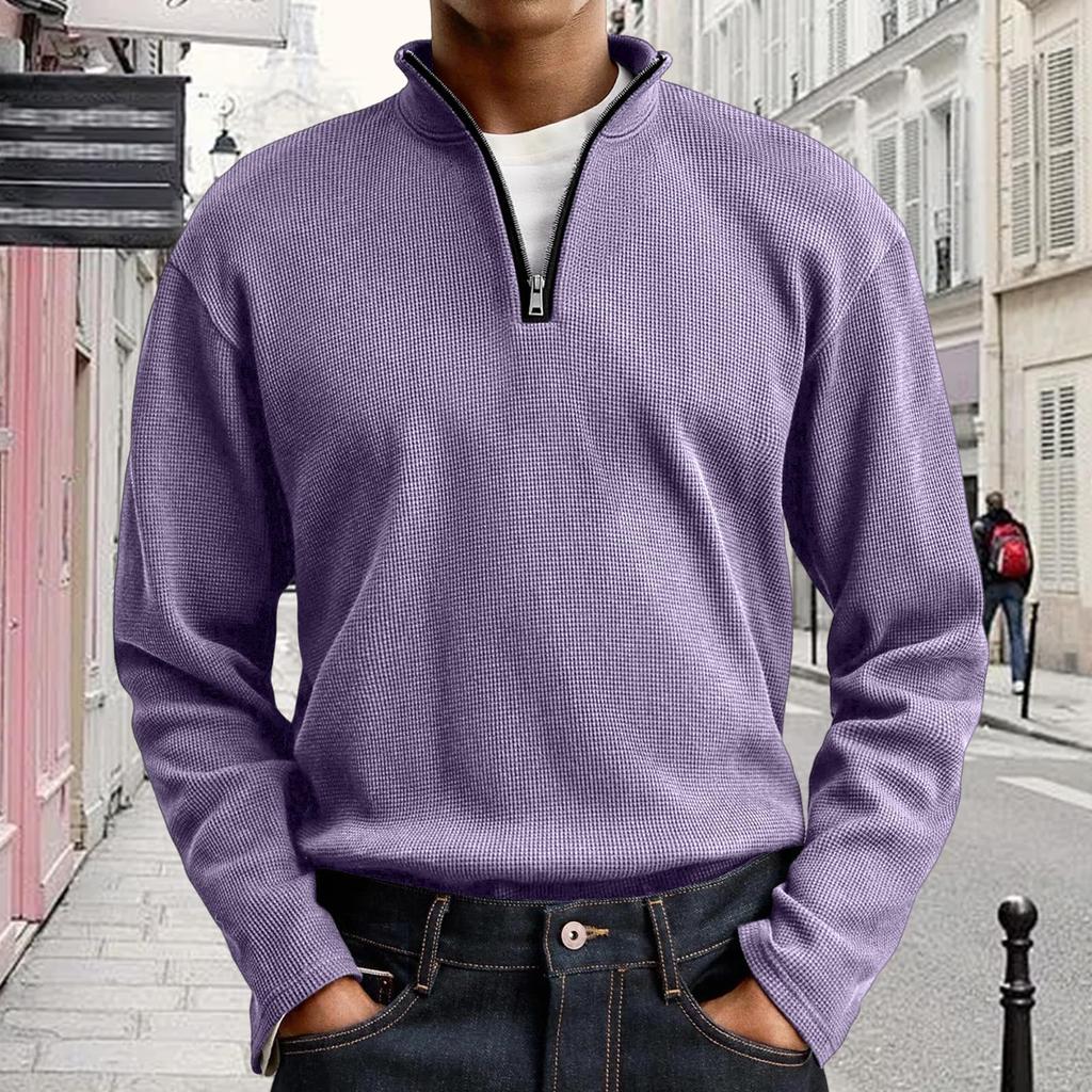 Men's Casual Pullover Lightweight Neck Sweatshirt Long Sleeve Shirts