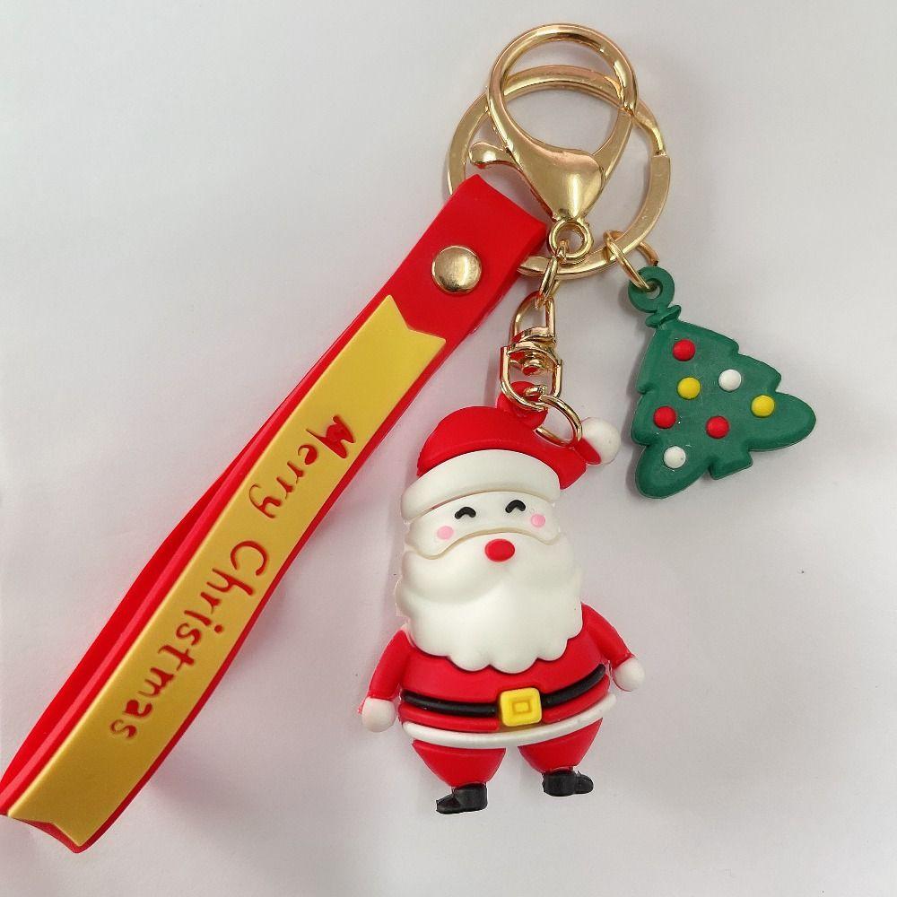 Pendant Santa  Key Fob Ornament Small Pendant Key Chain Bag Charm Car Key Ring Christmas Keychain