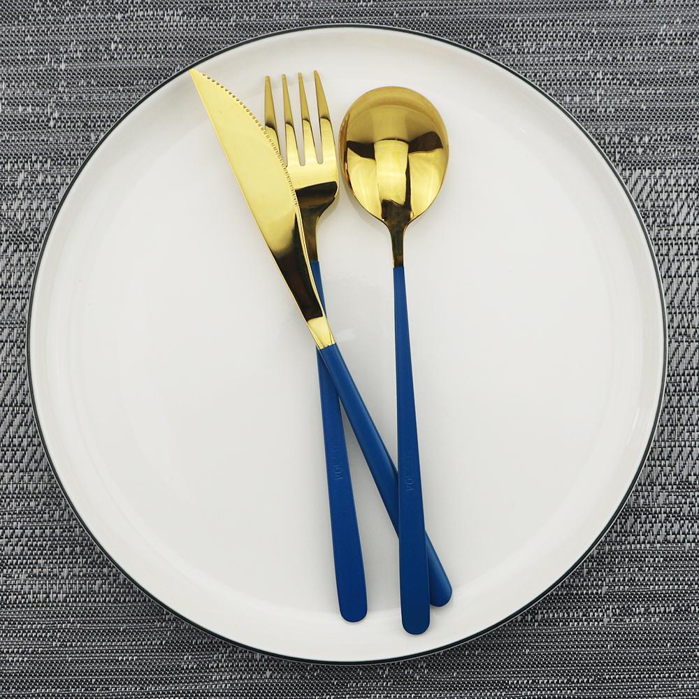 Sada nádobí z růžového zlata Sada nožů, lžíce a vidličky Sada kuchyňského příboru z nerezové oceli Restaurace Cestování Camping Příslušenství