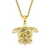 Turtle Guam Hibiscus Flower Chain For Women Men Stainless Steel Guadeloupe Frangipani Ocean Boho Hawaiian Necklace Jewelry Gifts