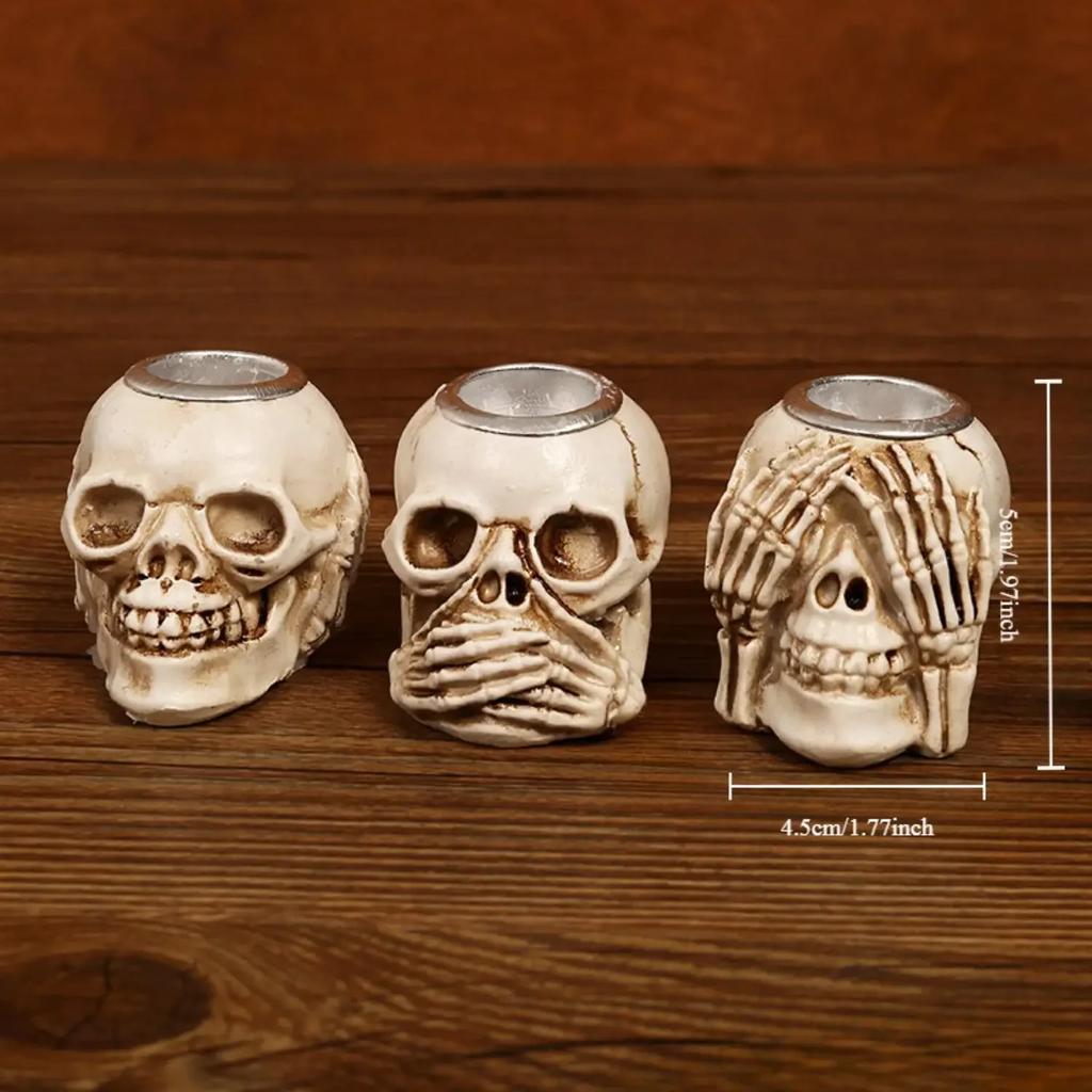 Halloween Skull Resin Figurine - Spooky Tabletop & Entryway Decor, Perfect Gift for Festival