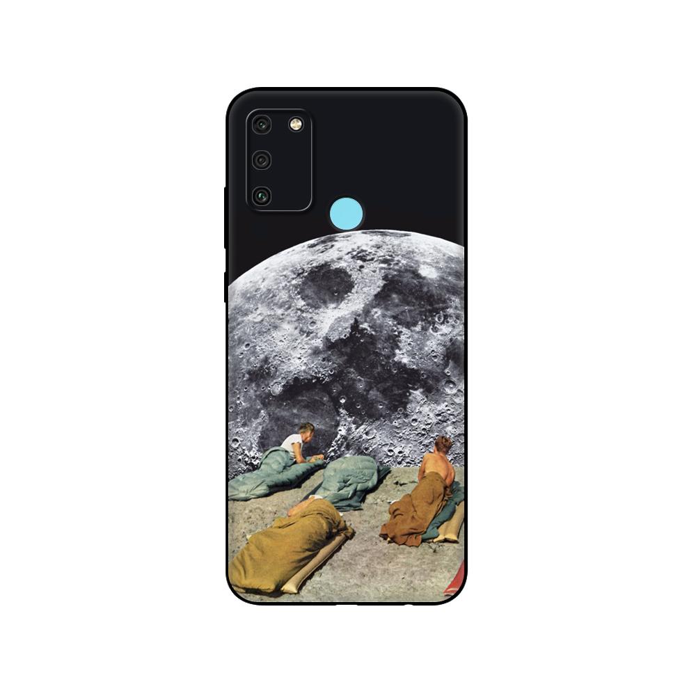 Black tpu Case For Huawei Honor 8a Prime 8s Prime 9 Lite honor 9A 9C 9X Premium 9x Pro 9S Case Cover Trippy Art aesthetic