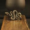 Antique Brass Three-Dimensional Zodiac Snake Keychain Pendant