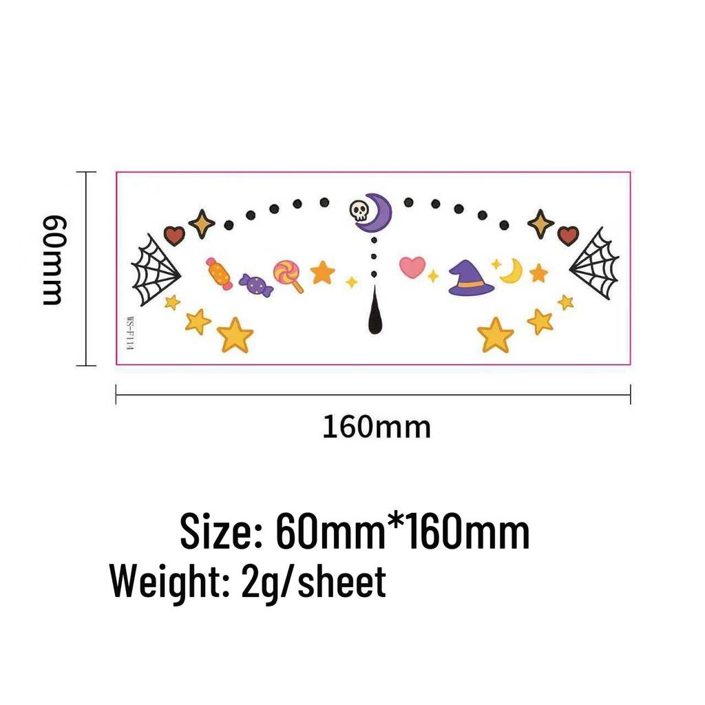Waterproof Halloween Ghost Face Tattoo Stickers - Cute, Sweatproof Party Makeup