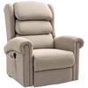 Velvet-Feel Electric Riser Recliner Chair - Khaki