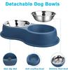 Double-bowl pet set (water and food bowls), feeding bowls for puppies, medium-sized dogs, and cats