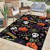 1pc Pumpkin and Skull Area Rug, Slip-Resistant, Easy-Clean, Stain-Resistant, Perfect for Cozy Living Rooms, Bedrooms, Kitchens, Offices, and