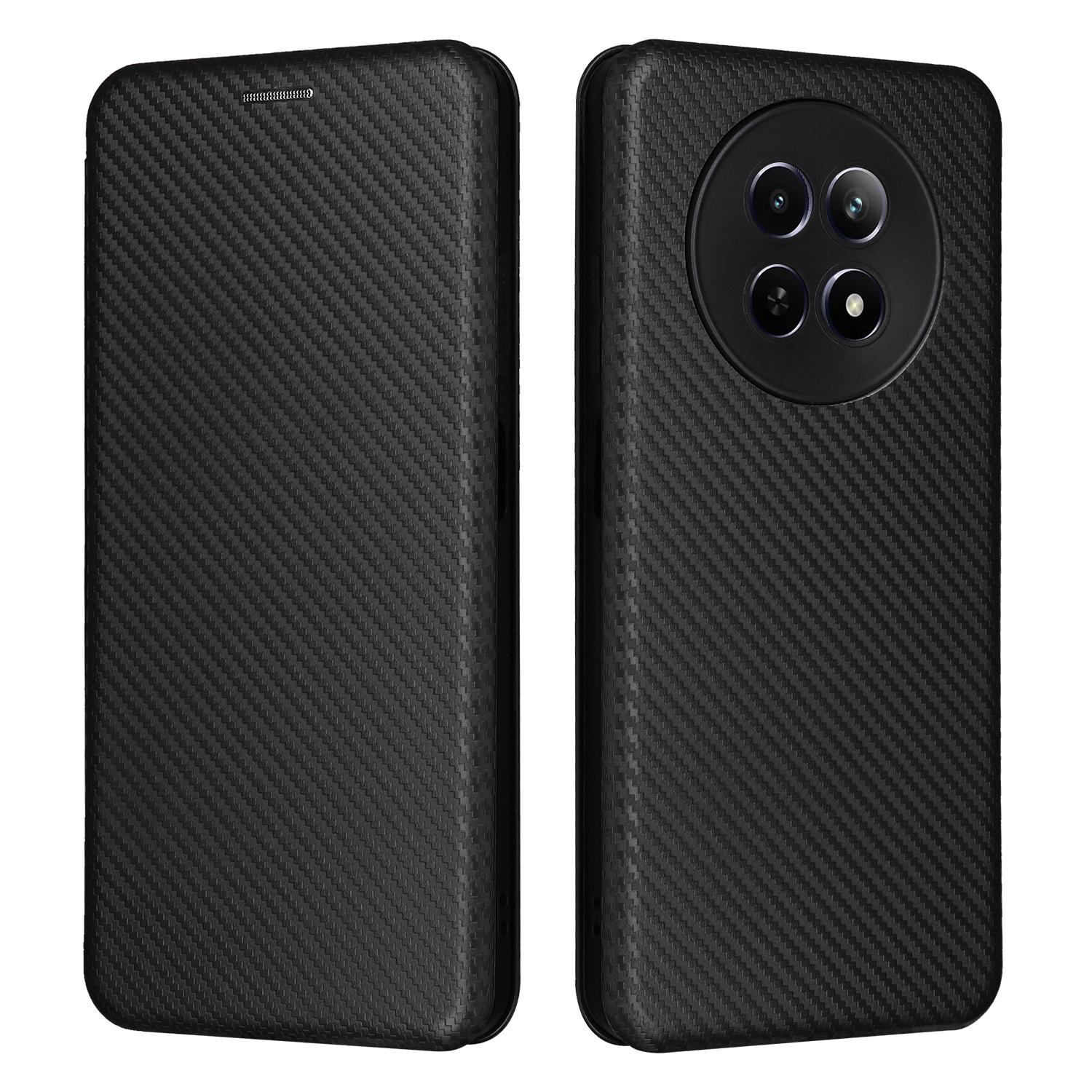 

Чехол для Realme 12 5G/12x 5G с отделениями для карт, текстура углеродного волокна, чехол для телефона Black