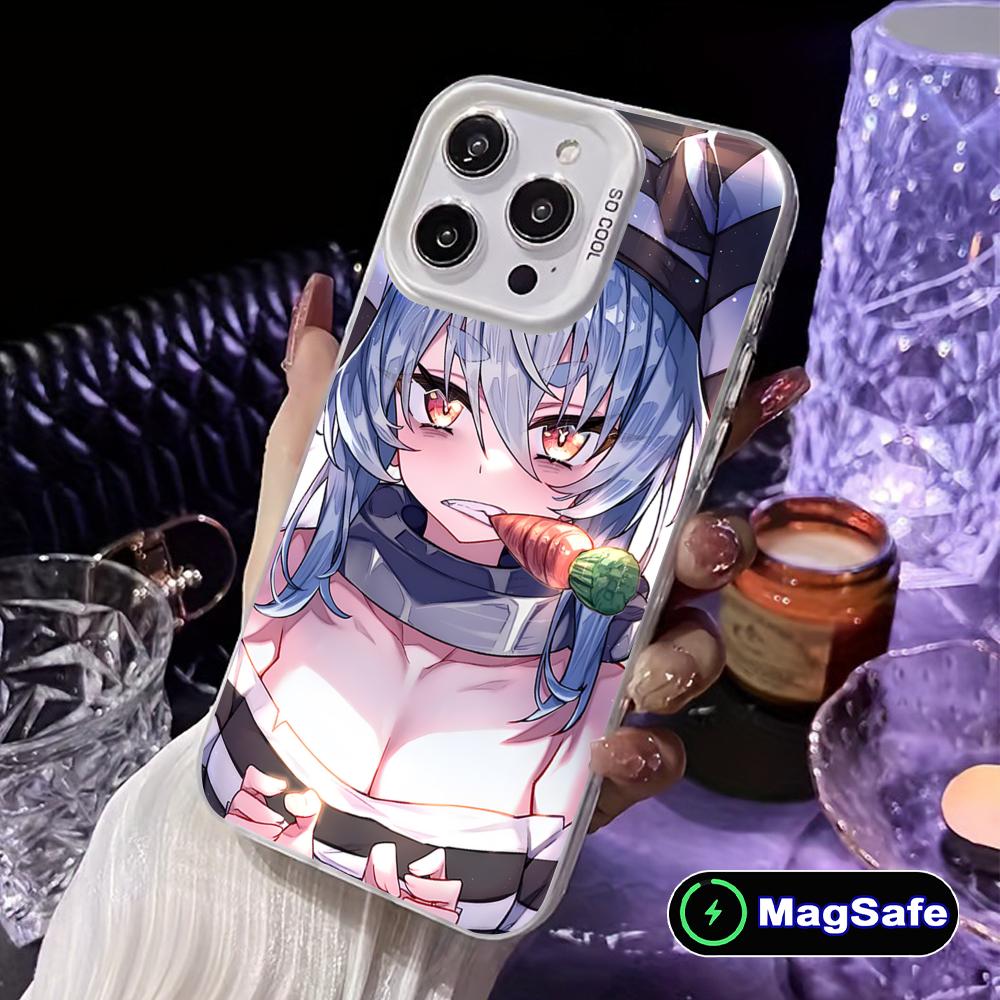 Holo Usada Pekora White Translucent MagSafe Mobile Phone Case for iPhone 17 16 15 14 13 12 11 X XR XS Air Pro Max Plus Cover