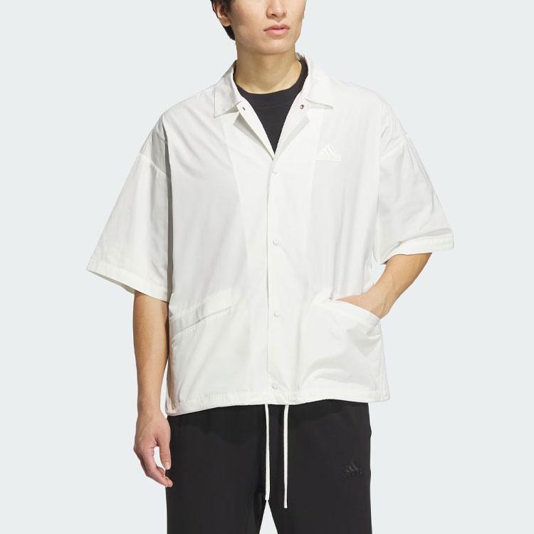 Adidas Short Sleeve Coach Jacket With Letter Print Men Jackets Han-Jade-White IT3957