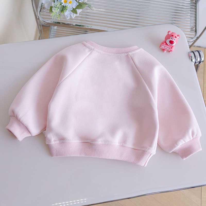 Girls' Bunny Top Sweatshirt - 2026 Spring/Autumn Round Neck Pullover