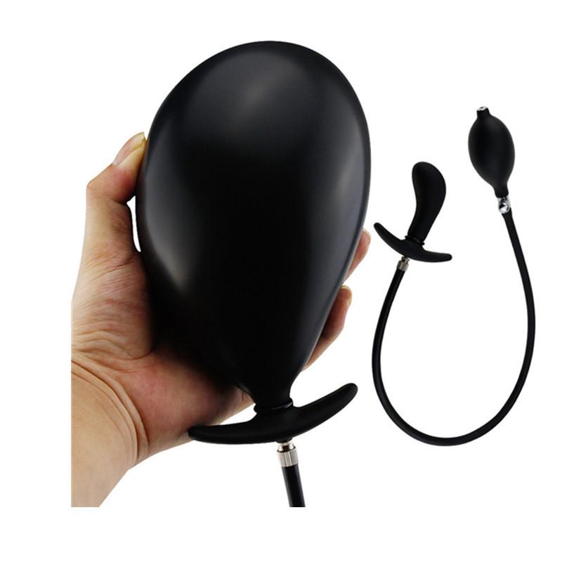 Double Beads Vibration Inflatable Butt Plug Anal Beads Horseshoe Ring Anal Dilator Masturbation Device Adult Sex Product