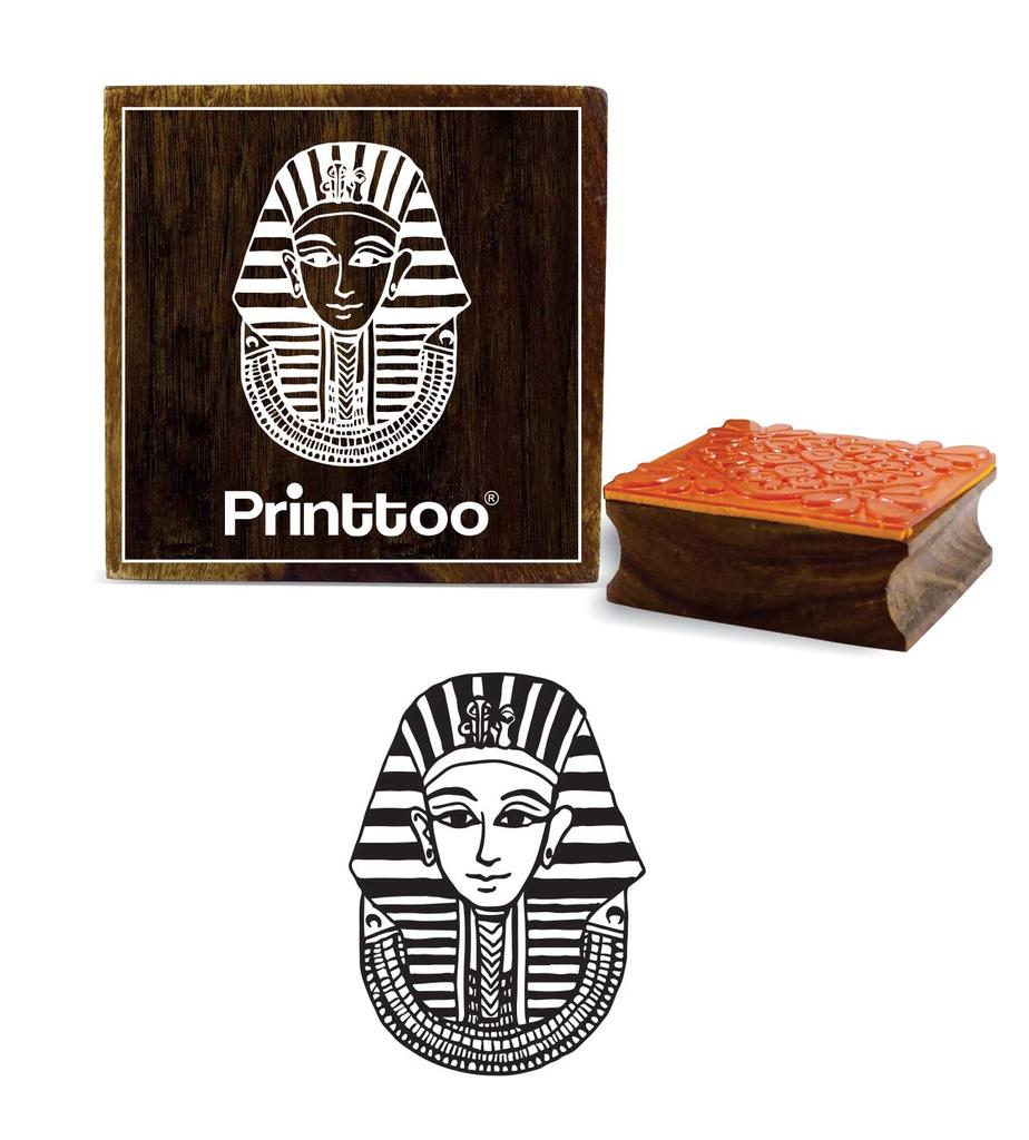 Printtoo Egyptian Mask Square Wooden Rubber Stamp Craft Stamps Scrap-booking-2 x 2