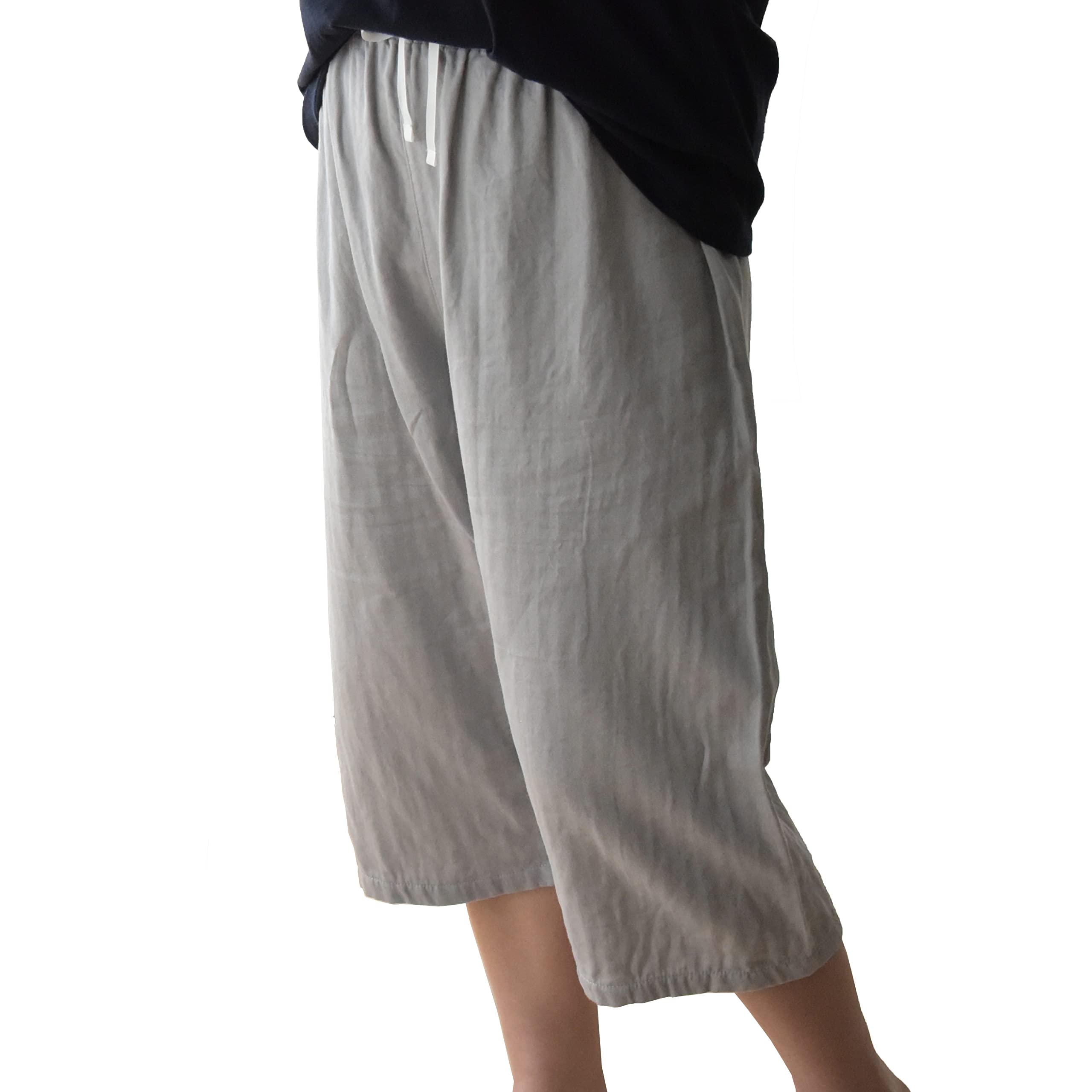 

Размер Сделано с Двойным и Брюки Женские Шорты, Сделанная в Японии Марля, 100% Хлопок, Стираемая, Быстросохнущая, Сертифицировано Oeko-Tex, Марля, (Мягкий серый,