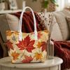 Fall Maple Leaf Print Tote Bag Fashion Casual Large Capacity Daily Outdoor Handbag