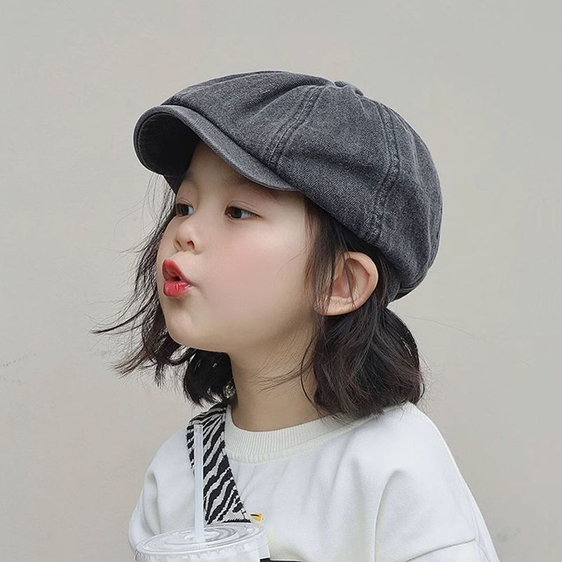 Autumn Beret Cap for Boys and Girls Western-Style Character Hat for Children Casual Wear In Spring and Fall