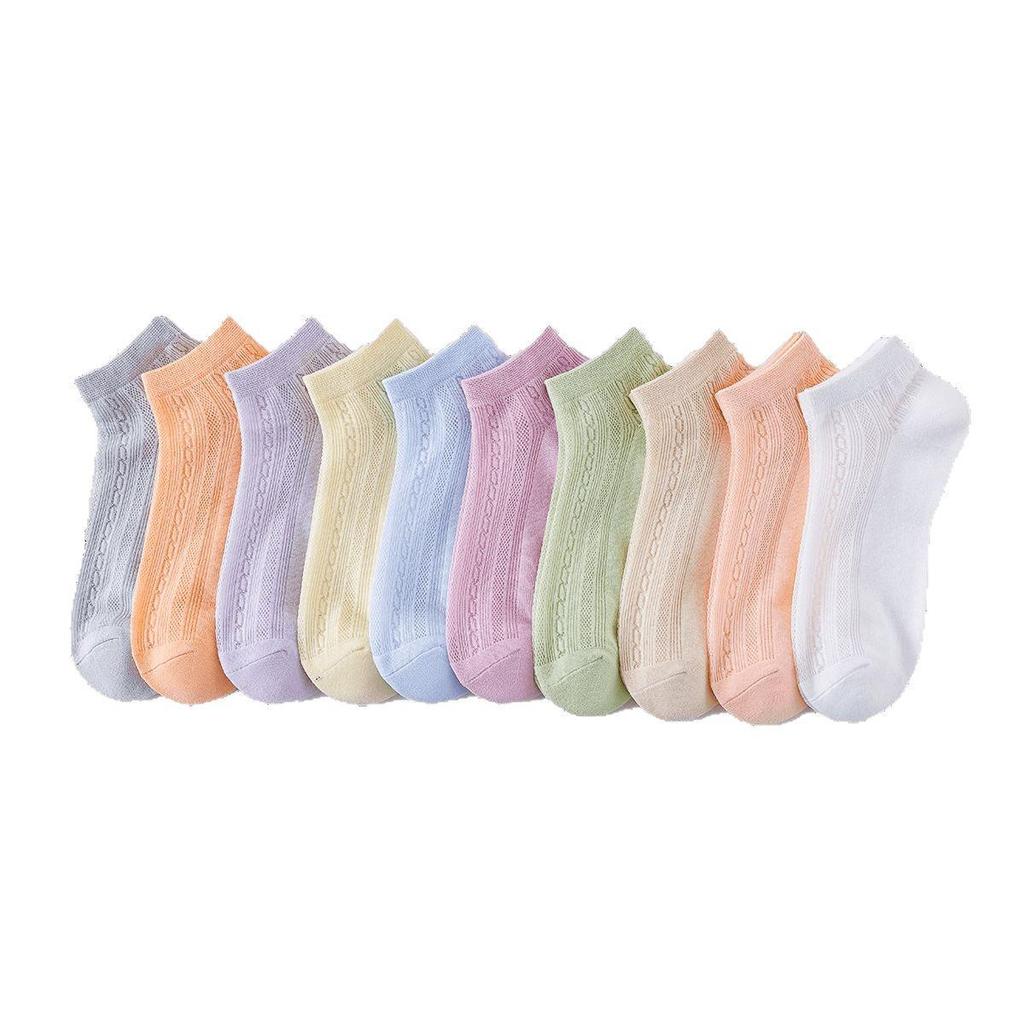 Women's Breathable Non-Slip Cotton Boat Socks - Spring & Summer Hollow Out Deodorant Design