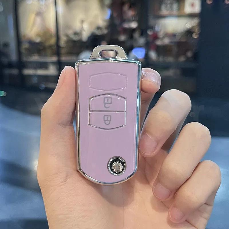 

For Mazda 2 3 5 6 CX7 CX9 RX8 MX5 MPV Demio 2 3 Buttons TPU Car Key Case Remote Key Holder Cover Shell Fob Bag Protector