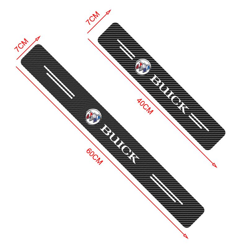 4-teiliges Set Einstiegsleisten-Schutzaufkleber aus Kohlefaser, kratzfest, passend für Buick Enclave, Regal, Lacrosse, Encore, Excelle und Envision