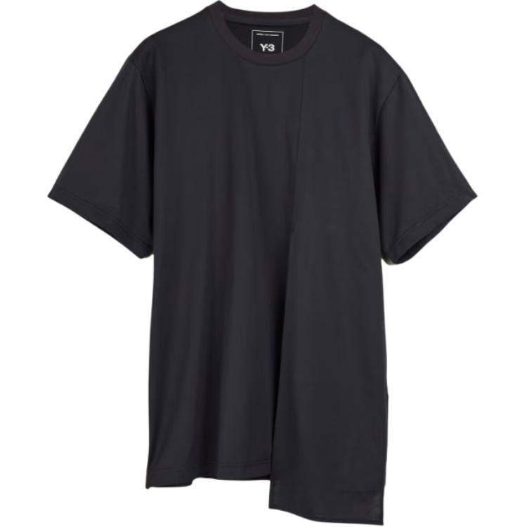 Y-3 Solid Color Round Neck Drop Shoulder Loose T-Shirt Unisex Tops Black JN4945