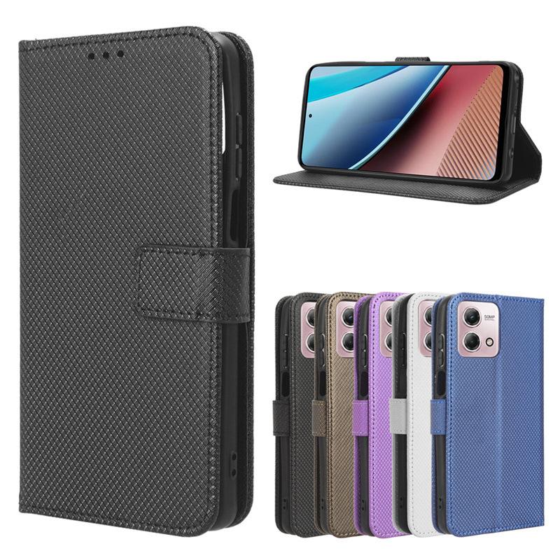 Leather Flip Cover for Motorola G 2024/G 5G 2024,G Power,G Play,Edge 2024 PU Leather Lanyard Flip Protective Case