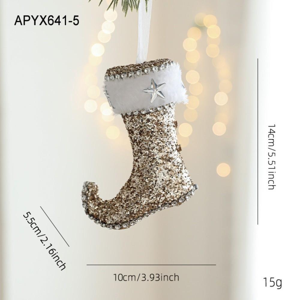 Nya Champagne Julträdskula Hängande Prydnader Glitter Skum Julgransdekorationer Julpynt Julparty