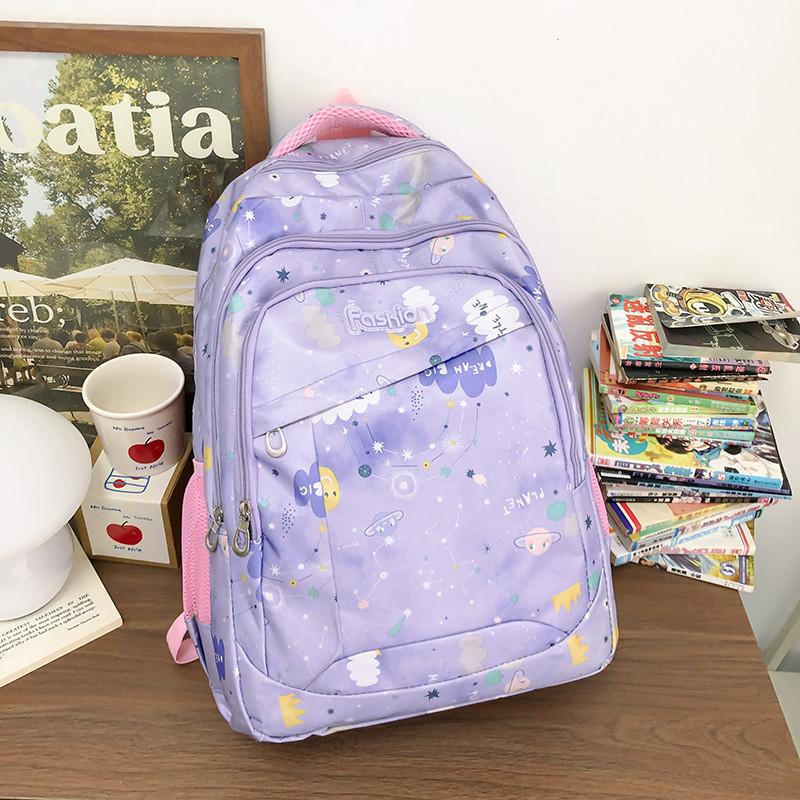 Cute Cloud Print Backpack Breathable Oxford Material Ergonomic Shoulder Straps