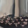 Sweet Pink Diamond Heart Adjustable Ring - Cool, Elegant, Inlaid Gems, High-End Design