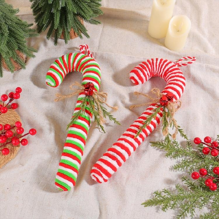 7Pcs Candy Cane Shape Christmas Ornament for Festives Season Decoration Colorful Hanging Charm Stylish Window Pendants