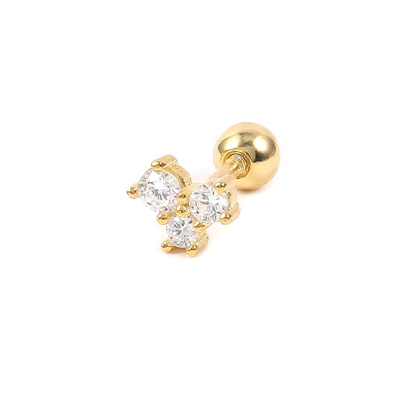 Fashion Earrings Jewelry 925 Sterling Silver Piercing Stud Earrings Small Diamond Minimalist Earrings for Women Jewelry 5mm