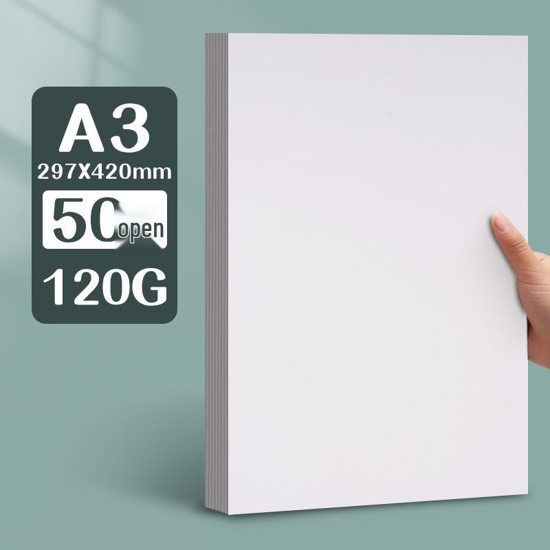 Yuanhao Thick White Card Paper, 300G, for Marker Pen, Sizes: 16kA4/A3/8K/4K, Ideal for Hand-Painting